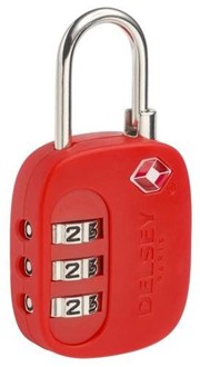 TN TSA 3-DIGIT COMBI PADLOCK RED