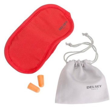 EYE MASK AND EARPLUGS SET RED